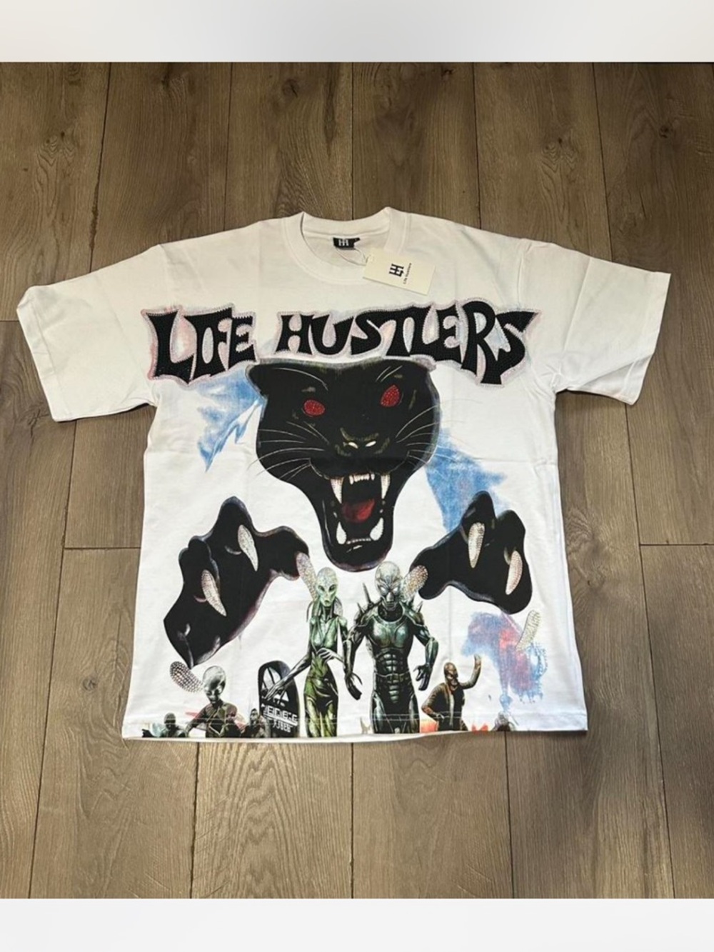 Live Hustlers White Graphic Short Sleeve Tee